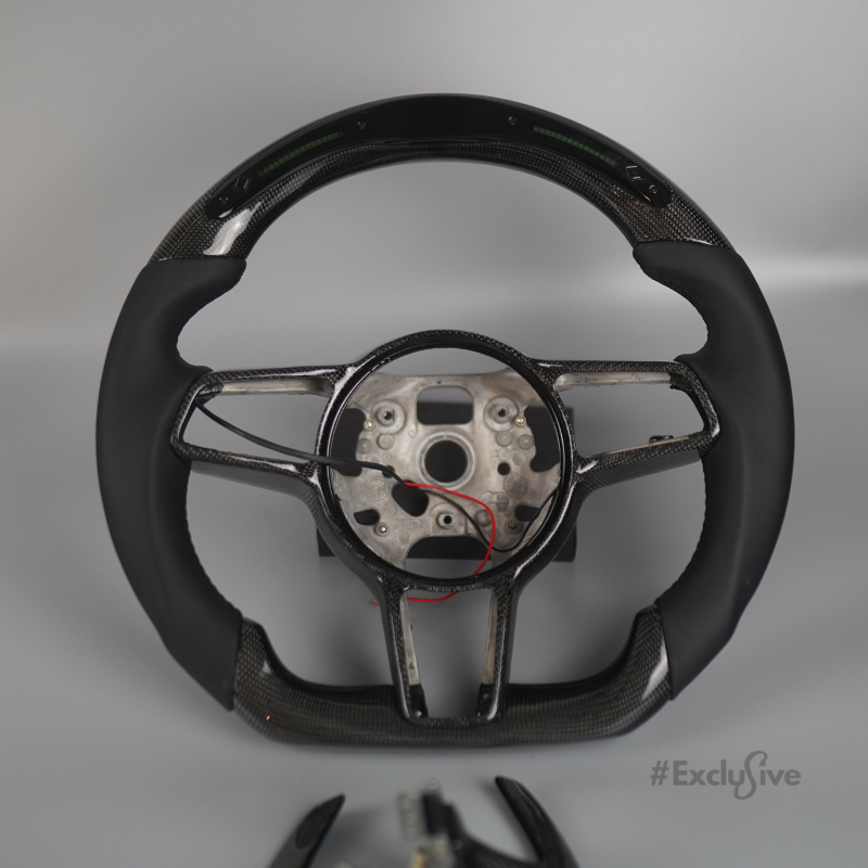 custom porsche steering wheel